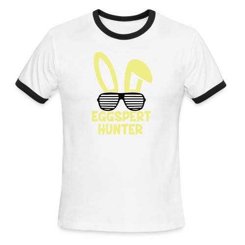 Eggspert Hunter Easter Bunny with Sunglasses - Men's Ringer T-Shirt