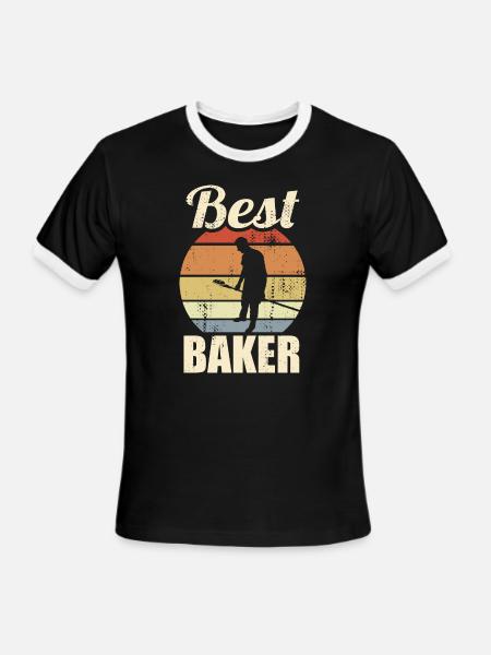 Funny Baker - Men's Ringer T-Shirt - black/white
