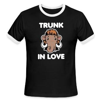 WOOLLY MAMMOTH TRUNK IN LOVE - Men's Ringer T-Shirt - black/white - Front - Jackson (183cm)