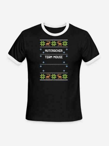 Nutcracker Team Mouse - Men's Ringer T-Shirt - black/white