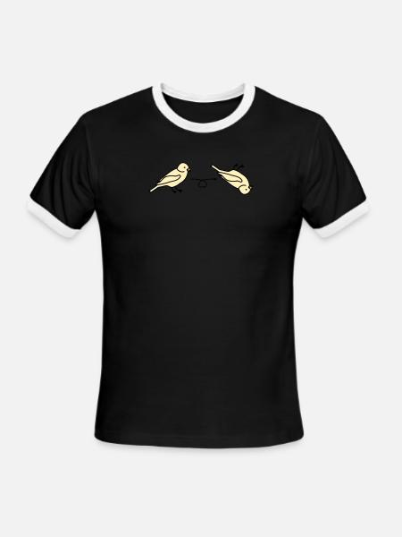 Flip the Bird - Men's Ringer T-Shirt - black/white