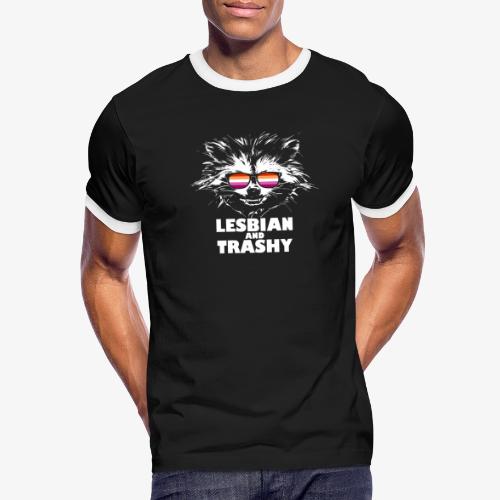Lesbian and Trashy Raccoon Sunglasses Lesbian - Men's Ringer T-Shirt