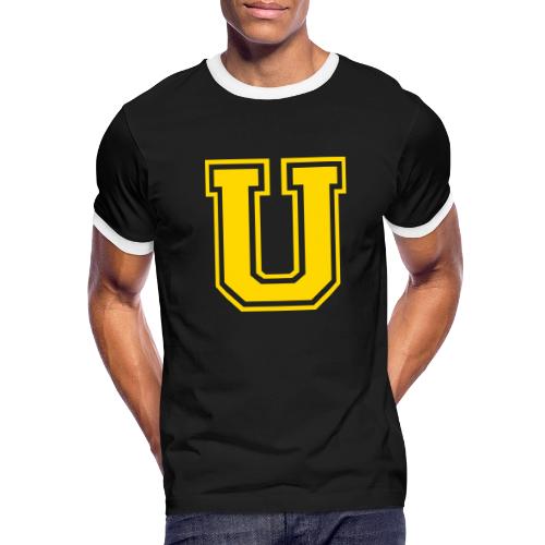 Letter U – Capital Athletic Alphabet Monogram - Men's Ringer T-Shirt