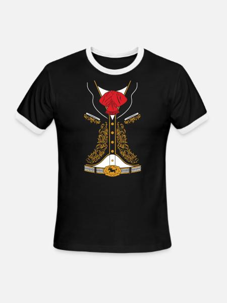 Mexican Mariachi Charro Suit - Men's Ringer T-Shirt - black/white
