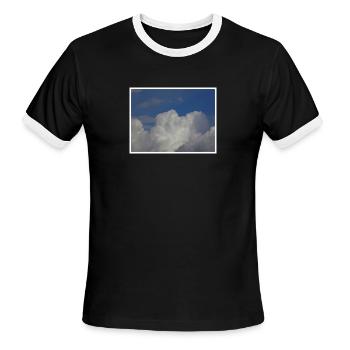 white clouds on blue sky - Men's Ringer T-Shirt - black/white - Front - Jackson (183cm)