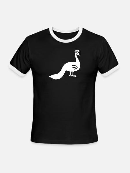 Peacock - Men's Ringer T-Shirt - black/white