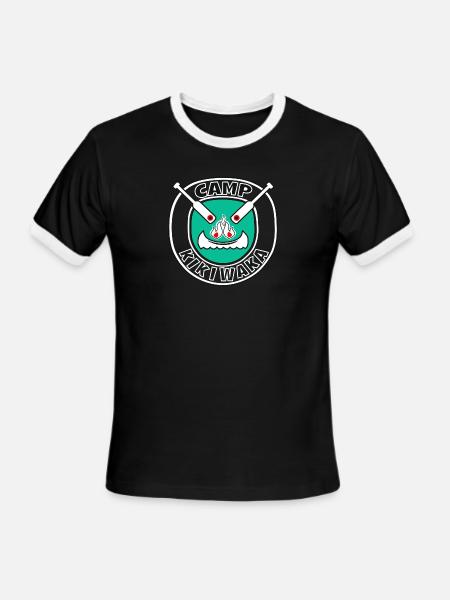 KIKIWAKA CAMP - Men's Ringer T-Shirt - black/white