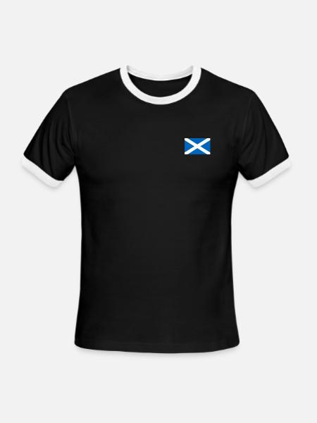 Scotland Flag Scottish Bratach na h-Alba Flags Men - Men's Ringer T-Shirt - black/white