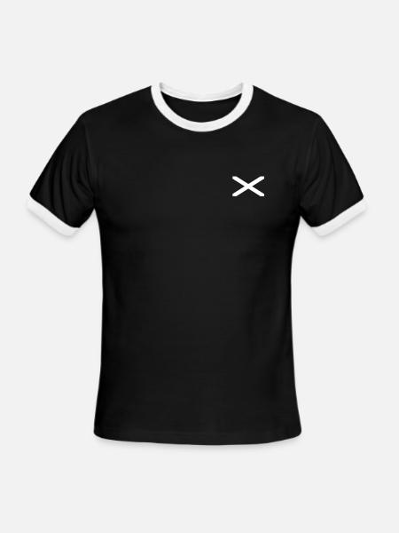 Ecosse Drapeau Scottish Bratach na h-Alba Flags Men - T-shirt à bandes contrastées pour hommes   - noir/blanc