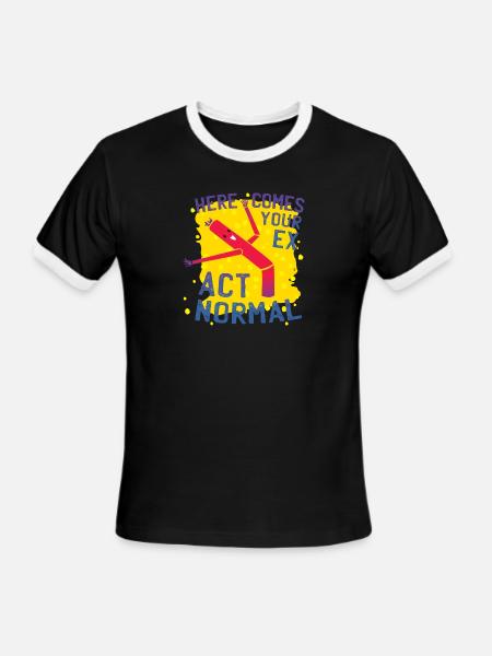Act Normal - Men's Ringer T-Shirt - black/white