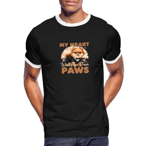 My Heart Walks on Four Paws – Pomeranian tee - Men's Ringer T-Shirt