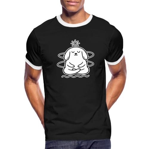 Cute Meditating Bunny Zen Yoga Animal - Men's Ringer T-Shirt