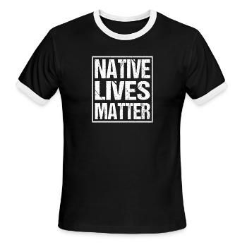 Native American, Native Lives Matter - Men's Ringer T-Shirt - black/white - Front - Jackson (183cm)