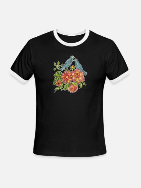 Fly Away With Me - Men's Ringer T-Shirt - black/white