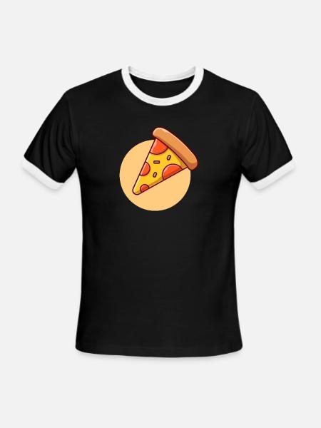 Slice Of Pizza - Men's Ringer T-Shirt - black/white