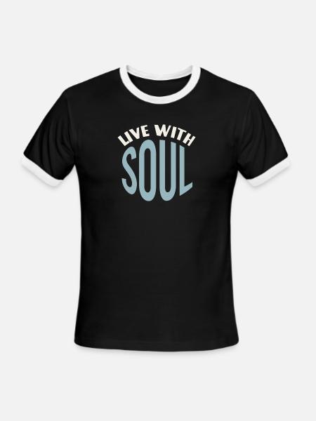Live With Soul - Men's Ringer T-Shirt - black/white