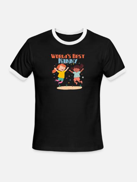 Worlds Best Nanny - Men's Ringer T-Shirt - black/white