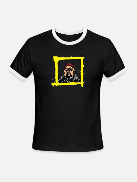 Looking Away - Men's Ringer T-Shirt - black/white