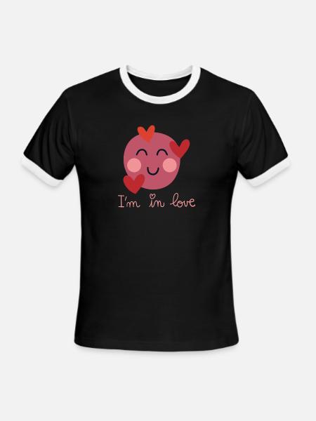 Pink In Love - Men's Ringer T-Shirt - black/white