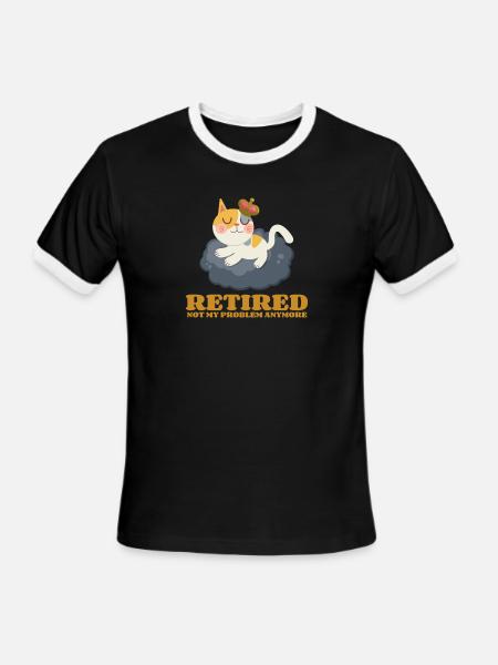 Cat King Queen - Men's Ringer T-Shirt - black/white