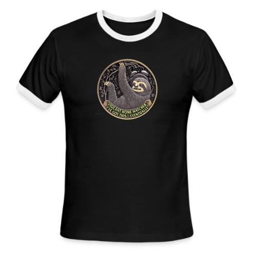 Sloth Home Watcher T Shirt - Men's Ringer T-Shirt