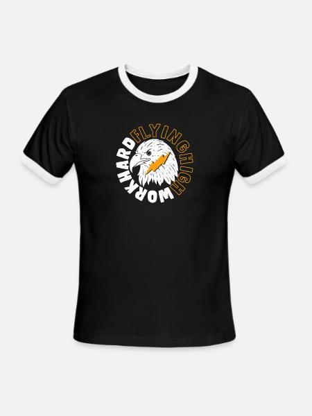 Flying High - Men's Ringer T-Shirt - black/white