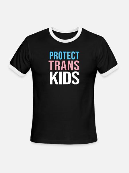 protect trans youth - Men's Ringer T-Shirt - black/white