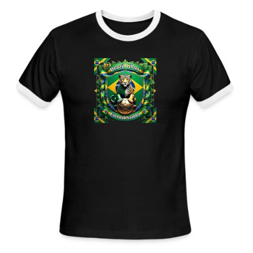 Brazil Jaguar Glory T-Shirt, Flag Pride Badge Gift - Men's Ringer T-Shirt