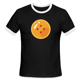 4 star dragonball - Men's Ringer T-Shirt - black/white - Front - Jackson (183cm)
