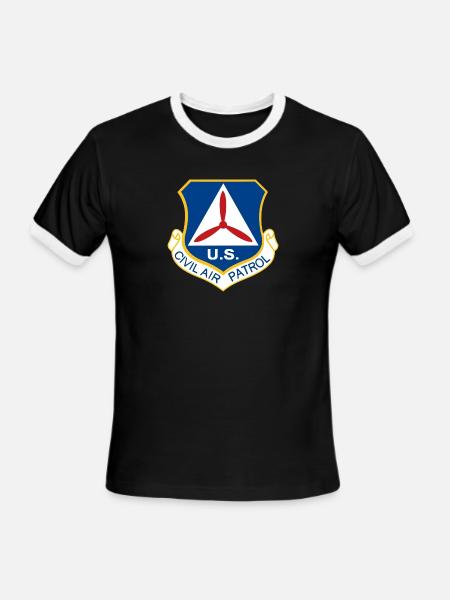 Civil Air Patrol Logo Air Force Cap Military Veter - Men's Ringer T-Shirt - black/white