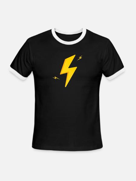 Cute lightning bolt - Men's Ringer T-Shirt - black/white