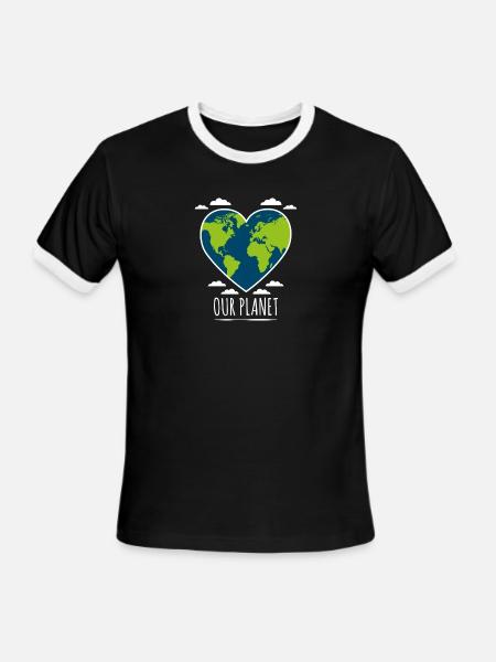 Love Our Planet - Men's Ringer T-Shirt - black/white