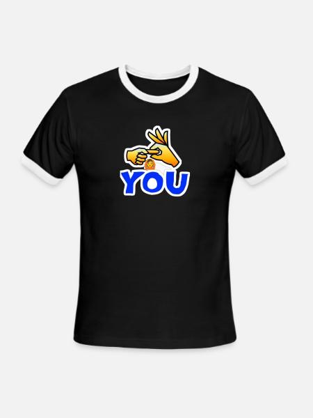 Fuck you - Men's Ringer T-Shirt - black/white