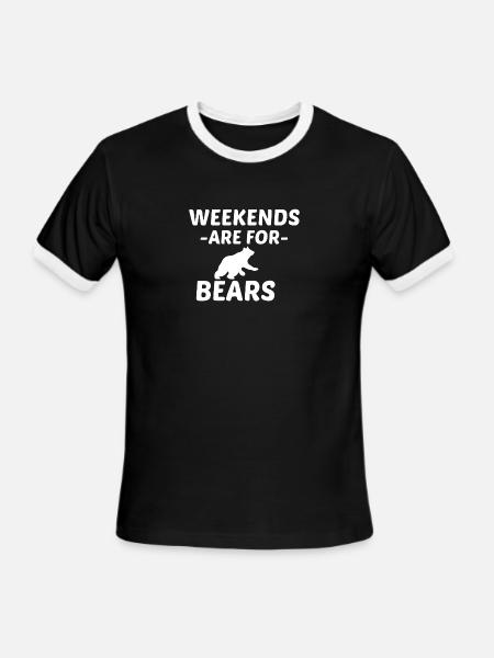 BEAR WEEKEND - Men's Ringer T-Shirt - black/white