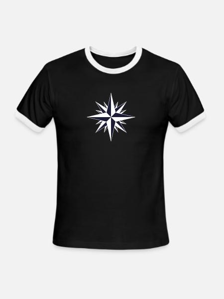 Compass Rose - Men's Ringer T-Shirt - black/white