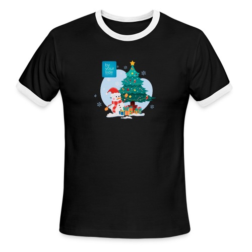 BYS Christmas Scene Logo - Men's Ringer T-Shirt