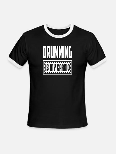 Drumming Is My Cardio - Men's Ringer T-Shirt - black/white