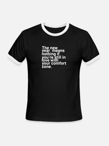 the new years - Men's Ringer T-Shirt - black/white