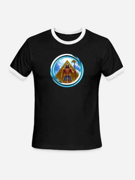 Pyramid Warden gods unchained - Men's Ringer T-Shirt - black/white