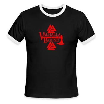 Valhalla Bound ©WhiteTigerLLC.Com - Men's Ringer T-Shirt - black/white - Front - Jackson (183cm)