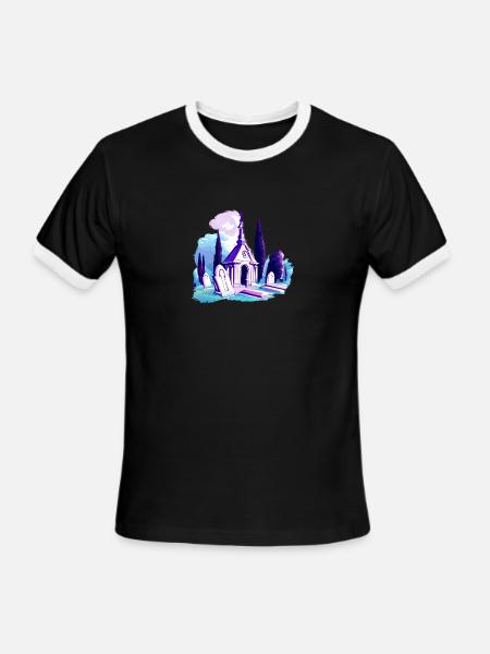Cemetery Grave Graveyard - Men's Ringer T-Shirt - black/white
