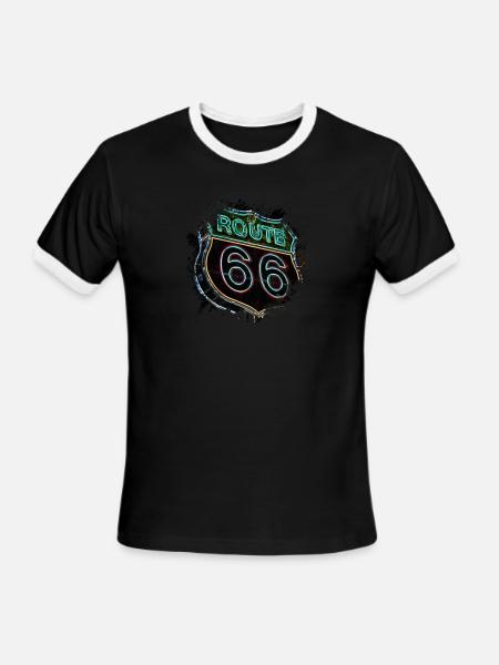Route 66 - Men's Ringer T-Shirt - black/white