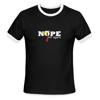 Nope not again - Men's Ringer T-Shirt - black/white - Front - Jackson (183cm)