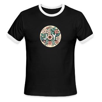 Joy - Men's Ringer T-Shirt - black/white - Front - Jackson (183cm)