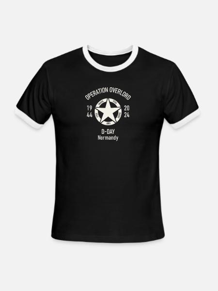 80 years since the landing in Normandy, d-day 1944 - Men's Ringer T-Shirt - black/white