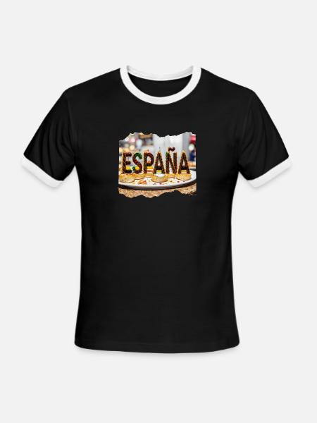 ESPAÑA 24 25 - Men's Ringer T-Shirt - black/white