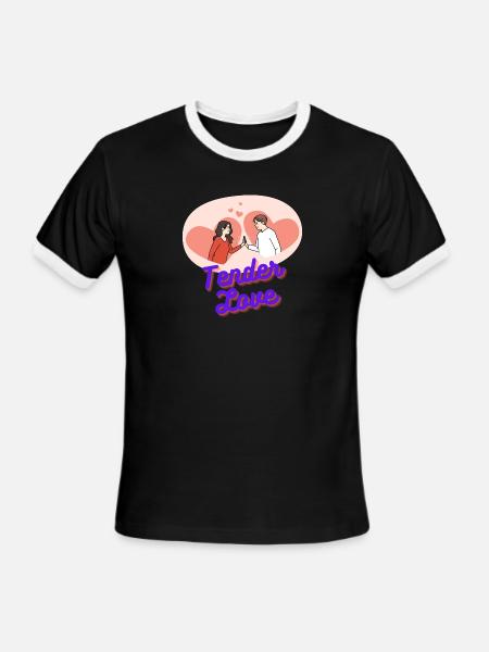 Tender Love - Men's Ringer T-Shirt - black/white