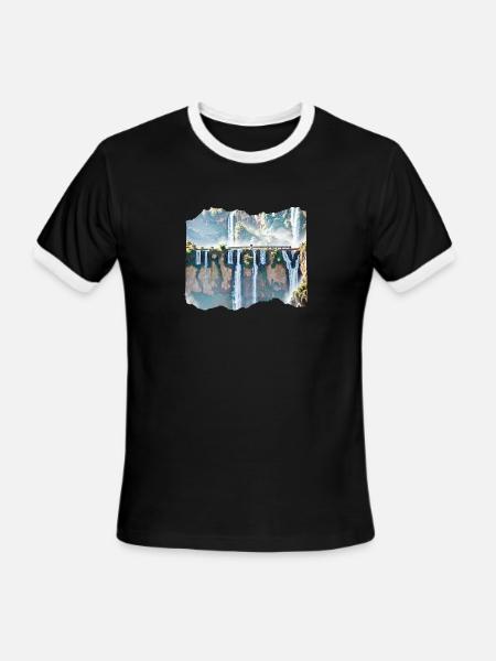 URUGUAY 24 24 - Men's Ringer T-Shirt - black/white