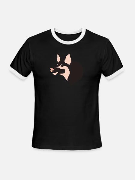 Wild Pig Head Vector 3 Colors - Men's Ringer T-Shirt - black/white