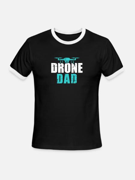 Drone dad - Men's Ringer T-Shirt - black/white